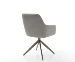 DrehstuhlPejo-Flex Strukturstoff Soft Grau Kreuzgestell breit Effektfinish Titan 360° drehbar Wippfunktion Taschenfederkern Sofort versandfertig