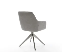DrehstuhlPejo-Flex Strukturstoff Soft Grau Kreuzgestell breit Graphit 360° drehbar Wippfunktion Taschenfederkern Sofort versandfertig