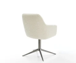 DrehstuhlPejo-Flex Teddystoff Beige Fußkreuz Graphit 360° drehbar Wippfunktion Taschenfederkern Sofort versandfertig