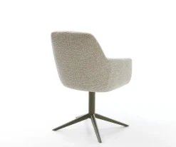 DrehstuhlPejo-Flex Webstoff Soft Beige Fußkreuz Effektfinish Titan 360° drehbar Wippfunktion Taschenfederkern Sofort versandfertig