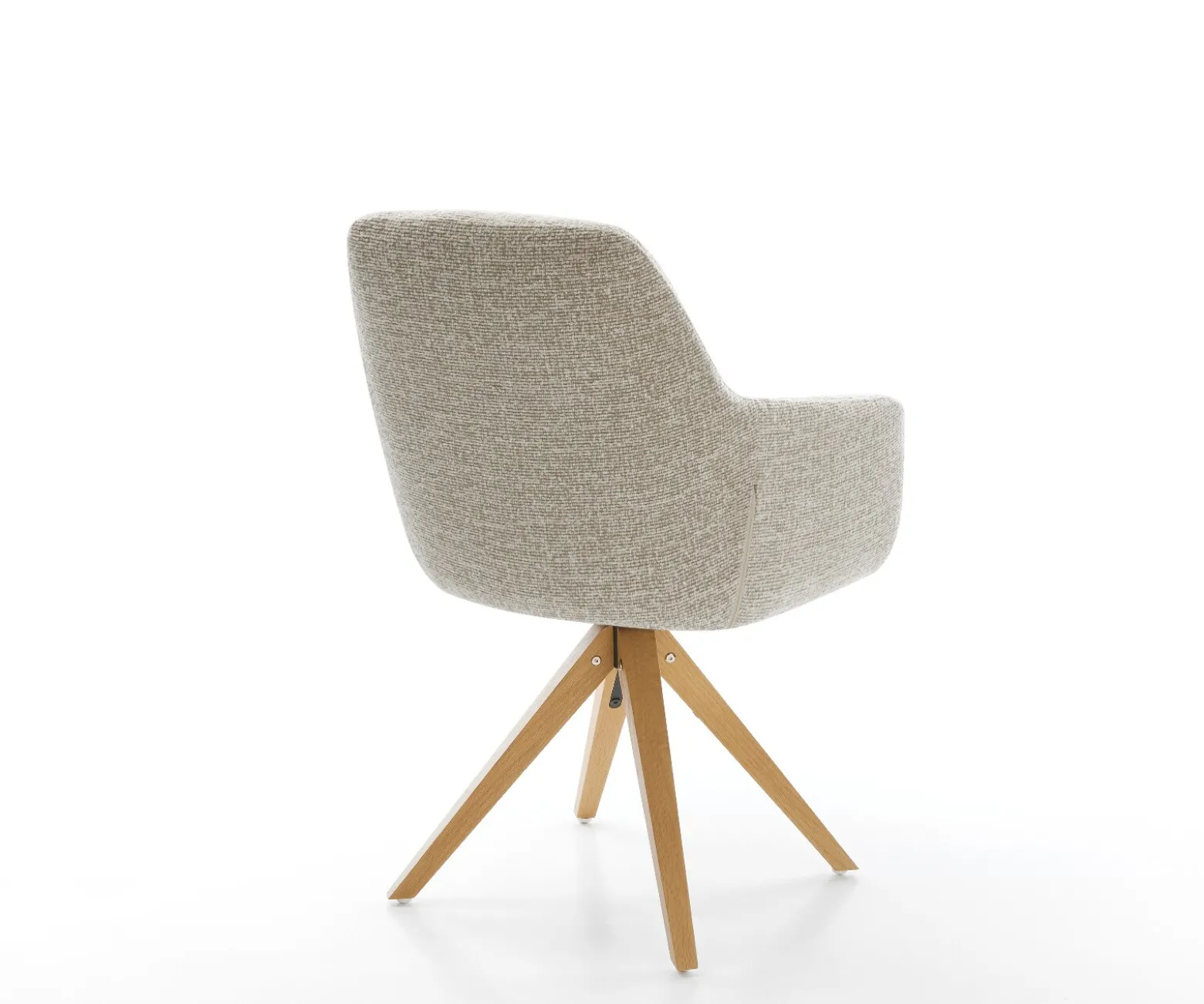 DrehstuhlPejo-Flex Webstoff Soft Beige Holzgestell kantig Natur 360° drehbar Taschenfederkern Versandfertig ca. 28.10.26
