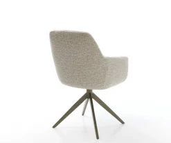 DrehstuhlPejo-Flex Webstoff Soft Beige Kreuzgestell breit Effektfinish Titan 360° drehbar Wippfunktion Taschenfederkern Sofort versandfertig