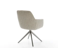 DrehstuhlPejo-Flex Webstoff Soft Beige Kreuzgestell breit Graphit 360° drehbar Wippfunktion Taschenfederkern Sofort versandfertig