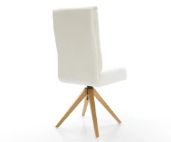 DrehstuhlPela-Flex Bouclé Soft Beige Holzgestell kantig Natur 360° drehbar Taschenfederkern Versandfertig ca. 28.10.26