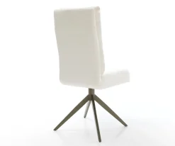 DrehstuhlPela-Flex Bouclé Soft Beige Kreuzgestell breit Effektfinish Titan 360° drehbar Wippfunktion Taschenfederkern Sofort versandfertig