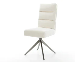 DrehstuhlPela-Flex Bouclé Soft Beige Kreuzgestell breit Graphit 360° drehbar Wippfunktion Taschenfederkern Sofort versandfertig