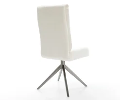 DrehstuhlPela-Flex Bouclé Soft Beige Kreuzgestell breit Graphit 360° drehbar Wippfunktion Taschenfederkern Sofort versandfertig