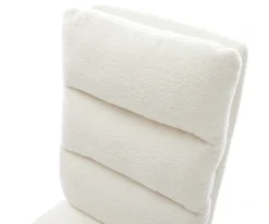 DrehstuhlPela-Flex Bouclé Soft Beige Kreuzgestell breit Weiß 360° drehbar Wippfunktion Taschenfederkern Sofort versandfertig