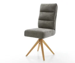 DrehstuhlPela-Flex Bouclé Soft Schlamm Holzgestell kantig Natur 360° drehbar Taschenfederkern Versandfertig ca. 28.10.26