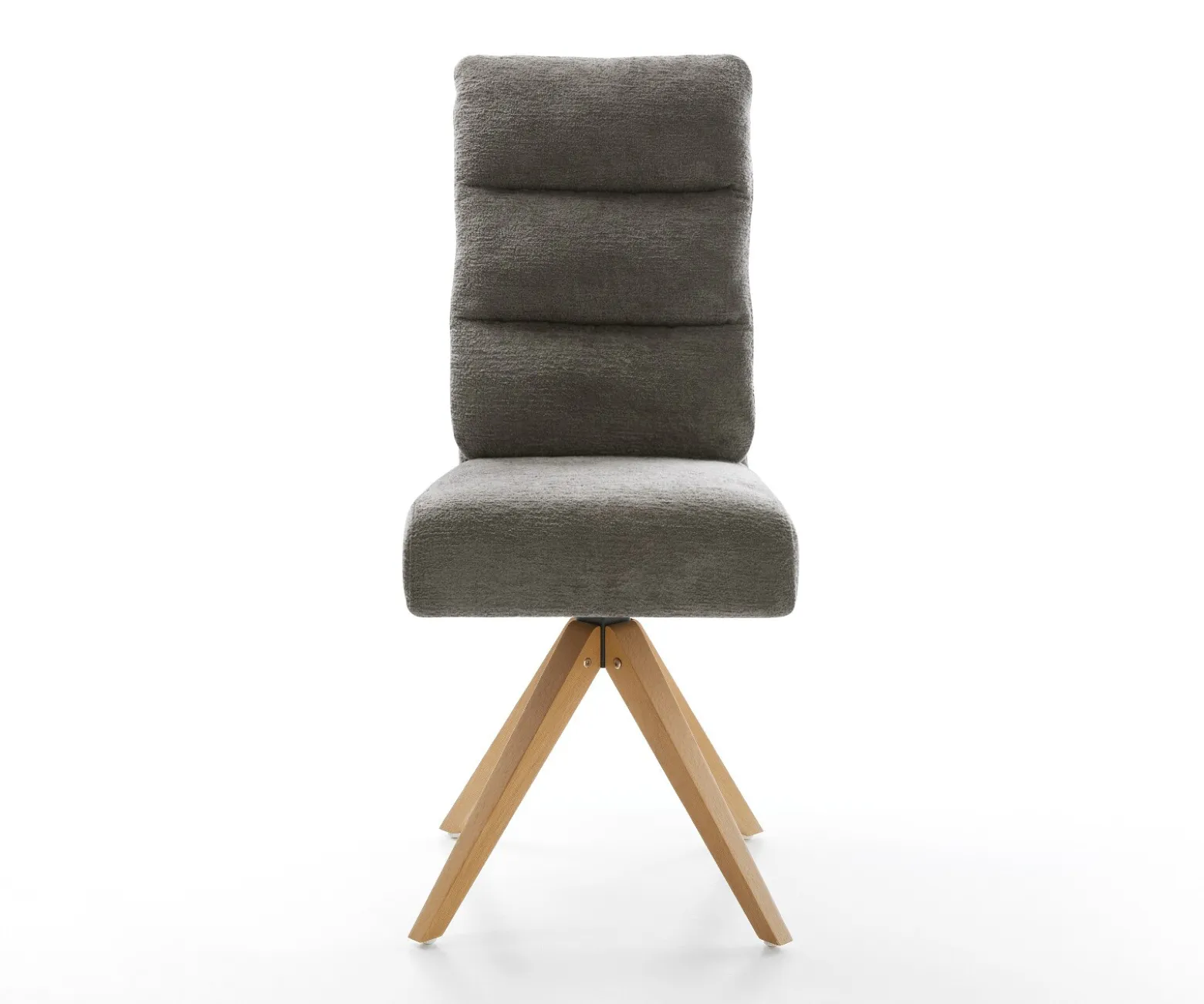 DrehstuhlPela-Flex Bouclé Soft Schlamm Holzgestell kantig Natur 360° drehbar Taschenfederkern Versandfertig ca. 28.10.26