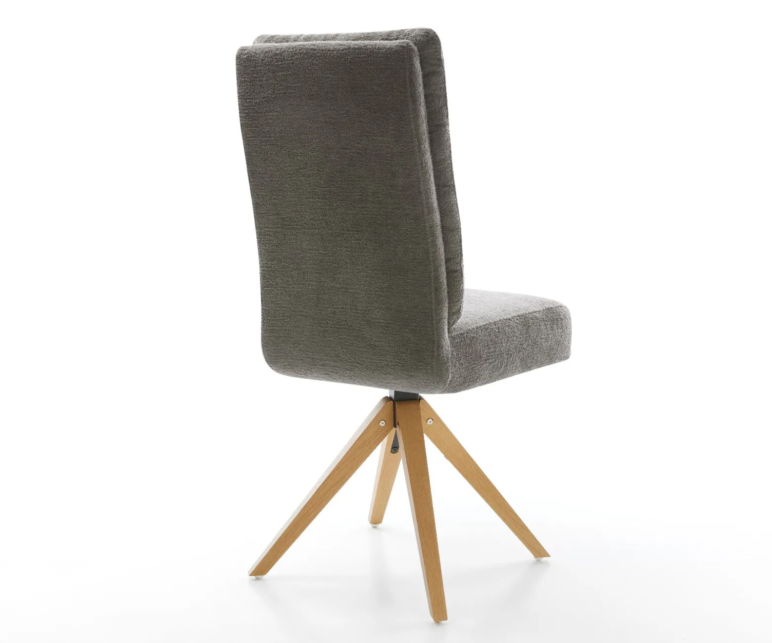 DrehstuhlPela-Flex Bouclé Soft Schlamm Holzgestell kantig Natur 360° drehbar Taschenfederkern Versandfertig ca. 28.10.26