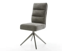 DrehstuhlPela-Flex Bouclé Soft Schlamm Kreuzgestell breit Graphit 360° drehbar Wippfunktion Taschenfederkern Sofort versandfertig