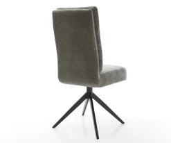 DrehstuhlPela-Flex Bouclé Soft Schlamm Kreuzgestell breit Schwarz 360° drehbar Wippfunktion Taschenfederkern Sofort versandfertig