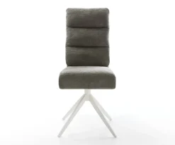 DrehstuhlPela-Flex Bouclé Soft Schlamm Kreuzgestell breit Weiß 360° drehbar Wippfunktion Taschenfederkern Sofort versandfertig