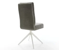 DrehstuhlPela-Flex Bouclé Soft Schlamm Kreuzgestell breit Weiß 360° drehbar Wippfunktion Taschenfederkern Sofort versandfertig