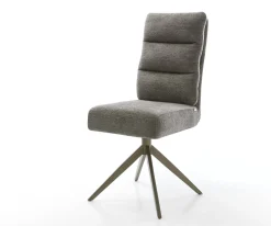 DrehstuhlPela-Flex Bouclé Soft Schlamm Kreuzgestell breit Effektfinish Titan 360° drehbar Wippfunktion Taschenfederkern Sofort versandfertig