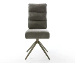 DrehstuhlPela-Flex Bouclé Soft Schlamm Kreuzgestell breit Effektfinish Titan 360° drehbar Wippfunktion Taschenfederkern Sofort versandfertig