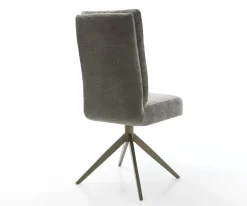 DrehstuhlPela-Flex Bouclé Soft Schlamm Kreuzgestell breit Effektfinish Titan 360° drehbar Wippfunktion Taschenfederkern Sofort versandfertig