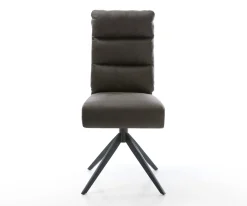 DrehstuhlPela-Flex Mikrofaser Anthrazit Vintage Kreuzgestell breit Schwarz 360° drehbar Wippfunktion Taschenfederkern Sofort versandfertig