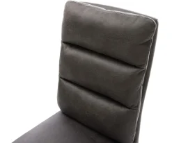DrehstuhlPela-Flex Mikrofaser Anthrazit Vintage Kreuzgestell breit Schwarz 360° drehbar Wippfunktion Taschenfederkern Sofort versandfertig