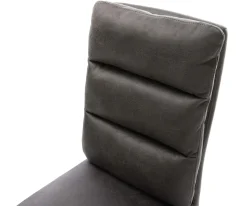 DrehstuhlPela-Flex Mikrofaser Anthrazit Vintage Kreuzgestell breit Edelstahl 360° drehbar Wippfunktion Taschenfederkern Sofort versandfertig