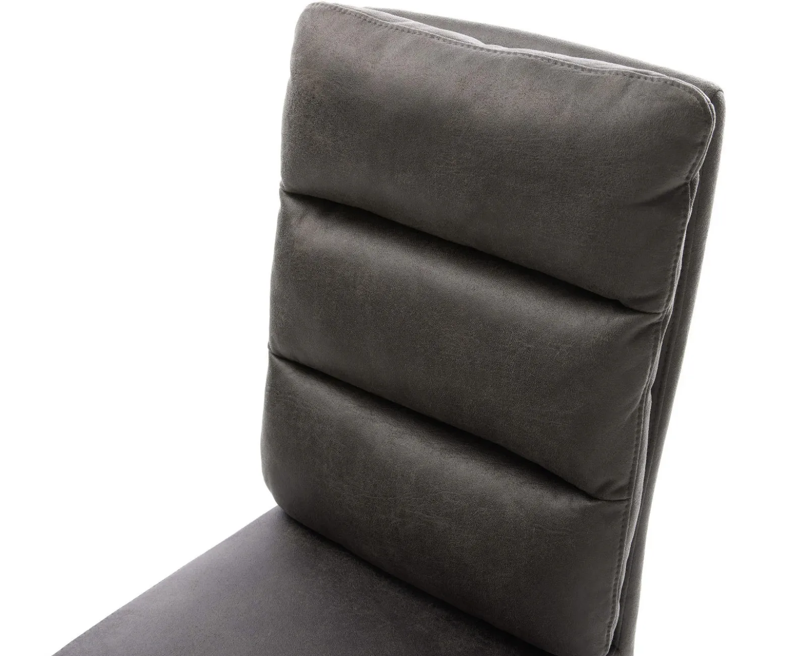 DrehstuhlPela-Flex Mikrofaser Anthrazit Vintage Kreuzgestell breit Edelstahl 360° drehbar Wippfunktion Taschenfederkern Sofort versandfertig