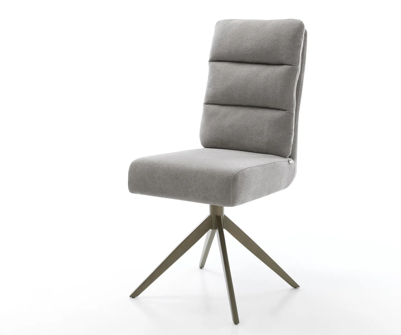 DrehstuhlPela-Flex Strukturstoff Soft Grau Kreuzgestell breit Effektfinish Titan 360° drehbar Wippfunktion Taschenfederkern Sofort versandfertig