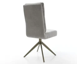 DrehstuhlPela-Flex Strukturstoff Soft Grau Kreuzgestell breit Effektfinish Titan 360° drehbar Wippfunktion Taschenfederkern Sofort versandfertig