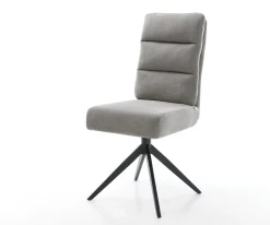 DrehstuhlPela-Flex Strukturstoff Soft Grau Kreuzgestell breit Schwarz 360° drehbar Wippfunktion Taschenfederkern Sofort versandfertig