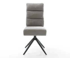 DrehstuhlPela-Flex Strukturstoff Soft Grau Kreuzgestell breit Schwarz 360° drehbar Wippfunktion Taschenfederkern Sofort versandfertig