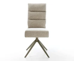 DrehstuhlPela-Flex Webstoff Soft Beige Kreuzgestell breit Effektfinish Titan 360° drehbar Wippfunktion Taschenfederkern Sofort versandfertig