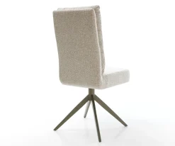 DrehstuhlPela-Flex Webstoff Soft Beige Kreuzgestell breit Effektfinish Titan 360° drehbar Wippfunktion Taschenfederkern Sofort versandfertig