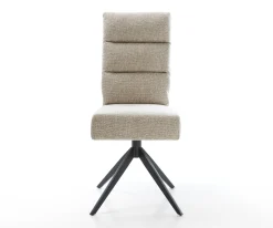 DrehstuhlPela-Flex Webstoff Soft Beige Kreuzgestell breit Schwarz 360° drehbar Wippfunktion Taschenfederkern Sofort versandfertig