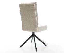 DrehstuhlPela-Flex Webstoff Soft Beige Kreuzgestell breit Schwarz 360° drehbar Wippfunktion Taschenfederkern Sofort versandfertig