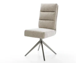 DrehstuhlPela-Flex Webstoff Soft Beige Kreuzgestell breit Graphit 360° drehbar Wippfunktion Taschenfederkern Sofort versandfertig