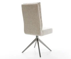 DrehstuhlPela-Flex Webstoff Soft Beige Kreuzgestell breit Graphit 360° drehbar Wippfunktion Taschenfederkern Sofort versandfertig