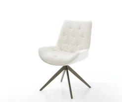 DrehstuhlTaimi-Flex Bouclé Soft Beige Kreuzgestell breit Effektfinish Titan 360° drehbar Wippfunktion Sofort versandfertig