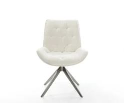 DrehstuhlTaimi-Flex Bouclé Soft Beige Kreuzgestell breit Graphit 360° drehbar Wippfunktion Sofort versandfertig