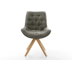 DrehstuhlTaimi-Flex Bouclé Soft Schlamm Holzgestell kantig Natur 360° drehbar Versandfertig ca. 28.10.26