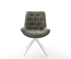 DrehstuhlTaimi-Flex Bouclé Soft Schlamm Kreuzgestell breit Weiß 360° drehbar Wippfunktion Sofort versandfertig