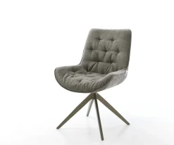 DrehstuhlTaimi-Flex Bouclé Soft Schlamm Kreuzgestell breit Effektfinish Titan 360° drehbar Wippfunktion Sofort versandfertig