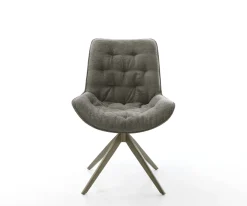 DrehstuhlTaimi-Flex Bouclé Soft Schlamm Kreuzgestell breit Effektfinish Titan 360° drehbar Wippfunktion Sofort versandfertig