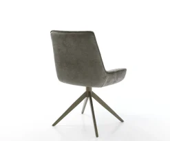 DrehstuhlTaimi-Flex Bouclé Soft Schlamm Kreuzgestell breit Effektfinish Titan 360° drehbar Wippfunktion Sofort versandfertig
