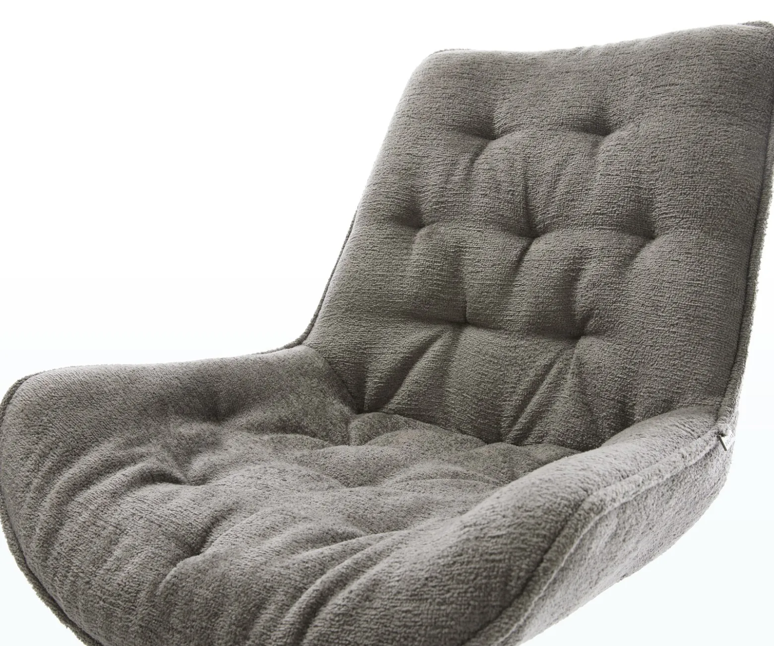 DrehstuhlTaimi-Flex Bouclé Soft Schlamm Kreuzgestell breit Graphit 360° drehbar Wippfunktion Sofort versandfertig