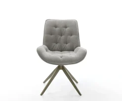 DrehstuhlTaimi-Flex Strukturstoff Soft Grau Kreuzgestell breit Effektfinish Titan 360° drehbar Wippfunktion Sofort versandfertig