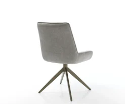 DrehstuhlTaimi-Flex Strukturstoff Soft Grau Kreuzgestell breit Effektfinish Titan 360° drehbar Wippfunktion Sofort versandfertig