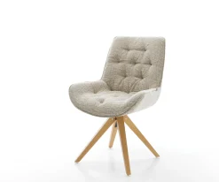 DrehstuhlTaimi-Flex Webstoff Soft Beige Holzgestell kantig Natur 360° drehbar Versandfertig ca. 28.10.26