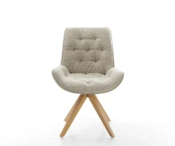 DrehstuhlTaimi-Flex Webstoff Soft Beige Holzgestell kantig Natur 360° drehbar Versandfertig ca. 28.10.26