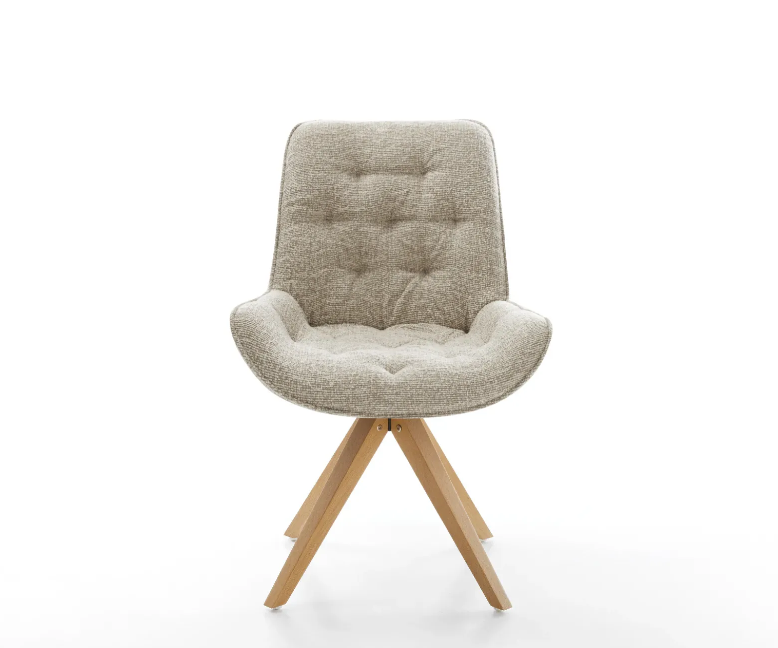 DrehstuhlTaimi-Flex Webstoff Soft Beige Holzgestell kantig Natur 360° drehbar Versandfertig ca. 28.10.26