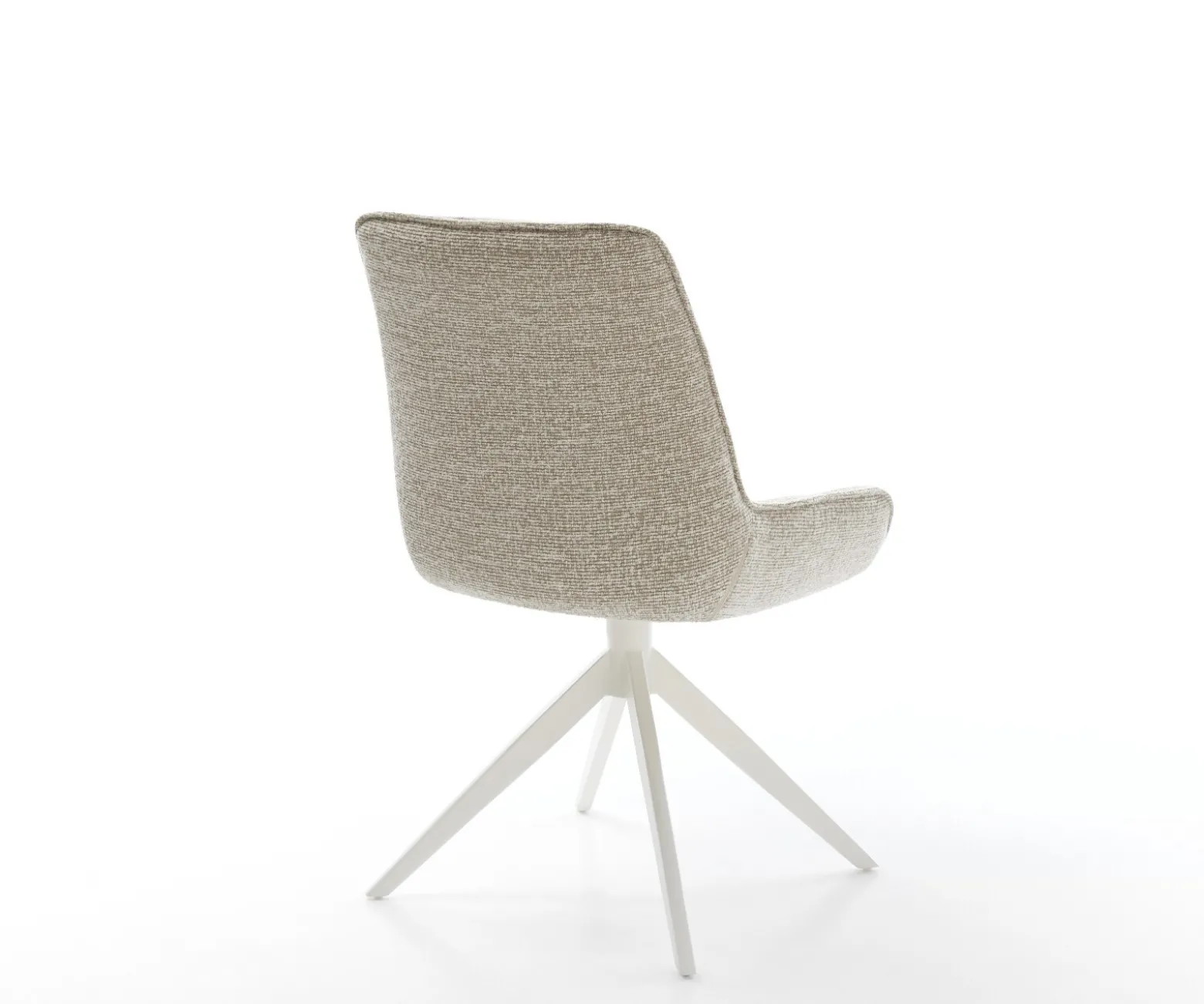 DrehstuhlTaimi-Flex Webstoff Soft Beige Kreuzgestell breit Weiß 360° drehbar Wippfunktion Sofort versandfertig